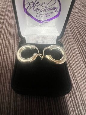 Silver 9.25 chunky Hoop Earrings